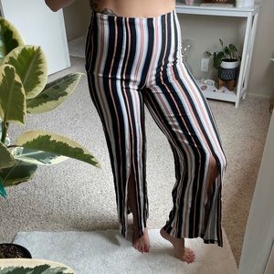 Pinstripe flare pants